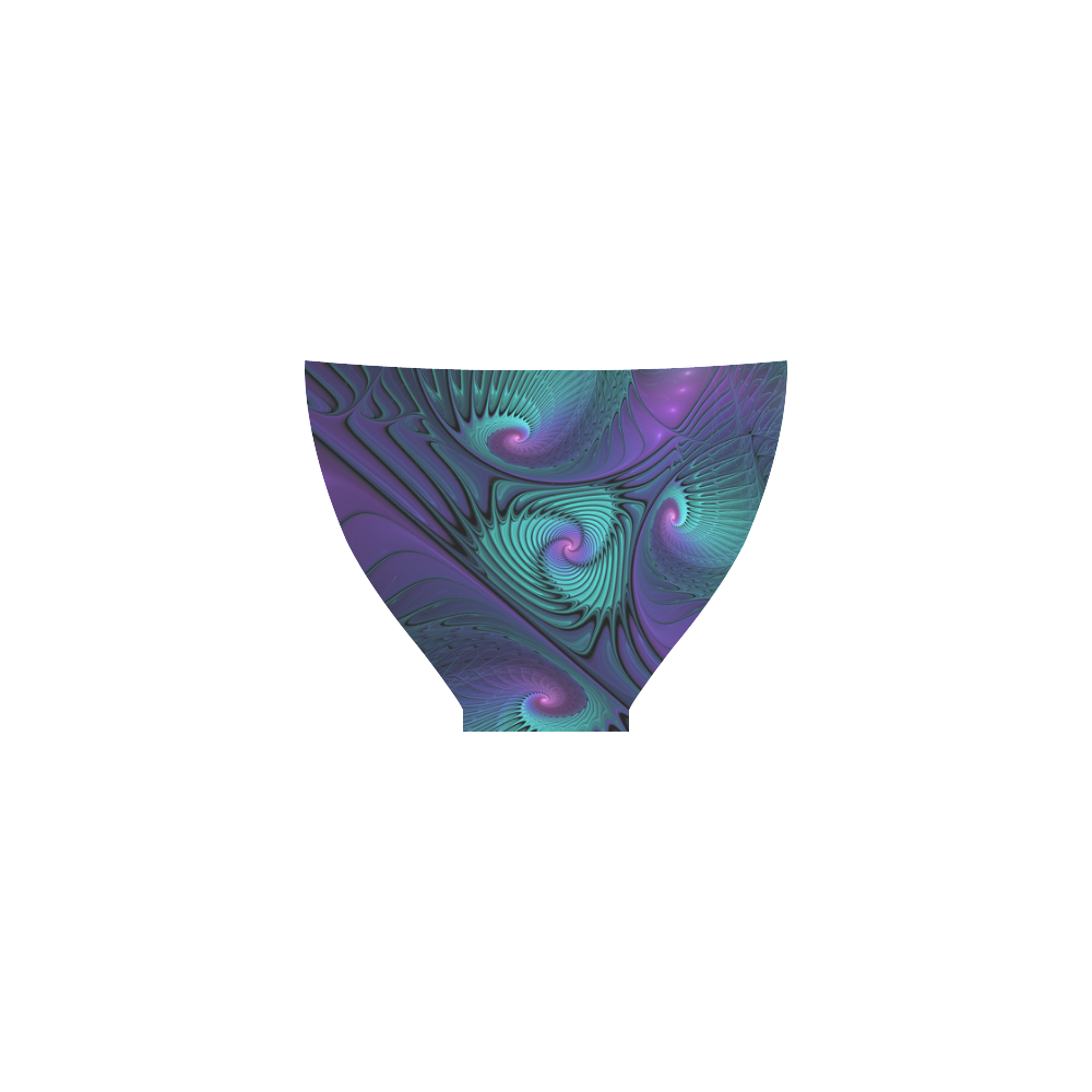 Purple meets Turquoise modern abstract Fractal Art Custom Bikini Swimsuit