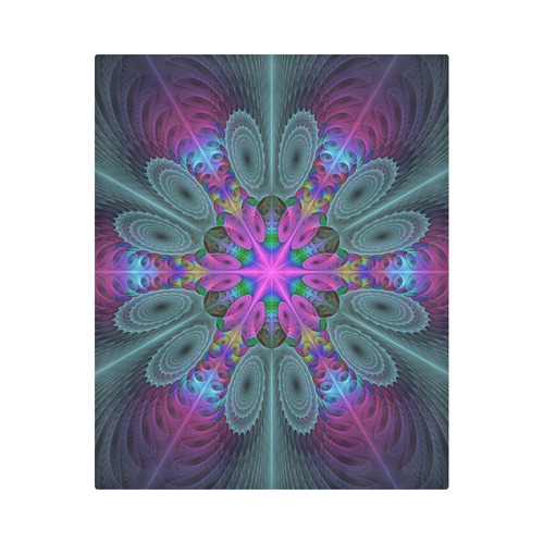 Mandala From Center Colorful Fractal Art With Pink Duvet Cover 86"x70" ( All-over-print)