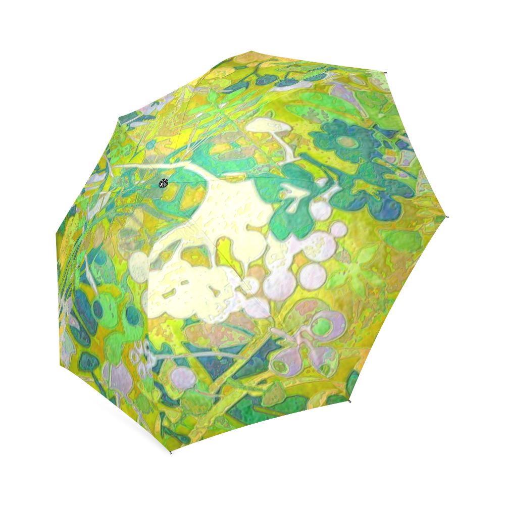 floral 1 in green and blue Foldable Umbrella (Model U01)