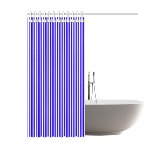 Blue White Candy Striped Shower Curtain 60"x72"