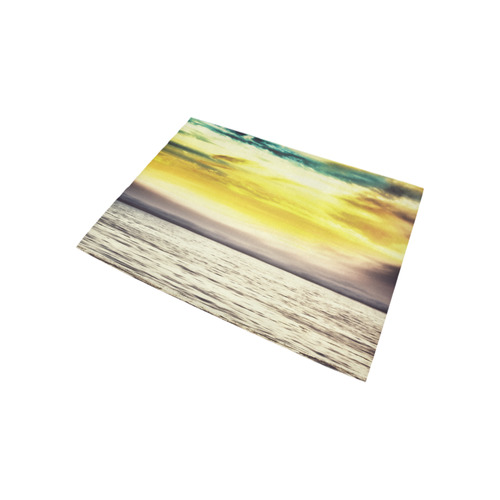 cloudy sunset sky with ocean view Area Rug 5'3''x4'