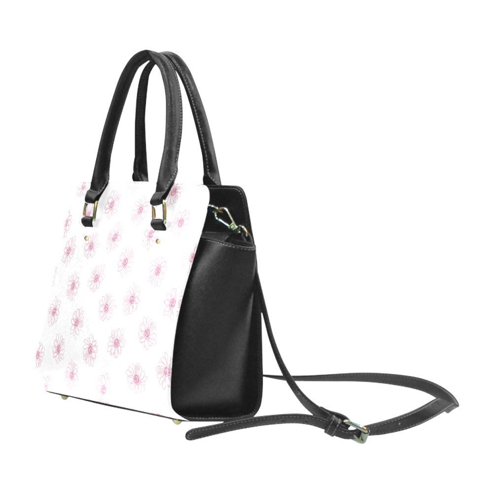 Pink floral pattern Classic Shoulder Handbag (Model 1653)