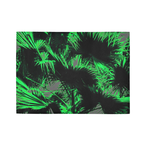 green palm leaves texture abstract background Area Rug7'x5'