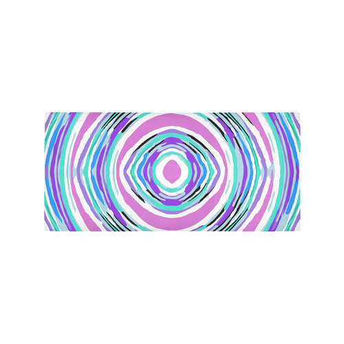psychedelic graffiti circle pattern abstract in pink blue purple Area Rug 7'x3'3''