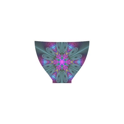 Mandala From Center Colorful Fractal Art With Pink Custom Bikini Swimsuit
