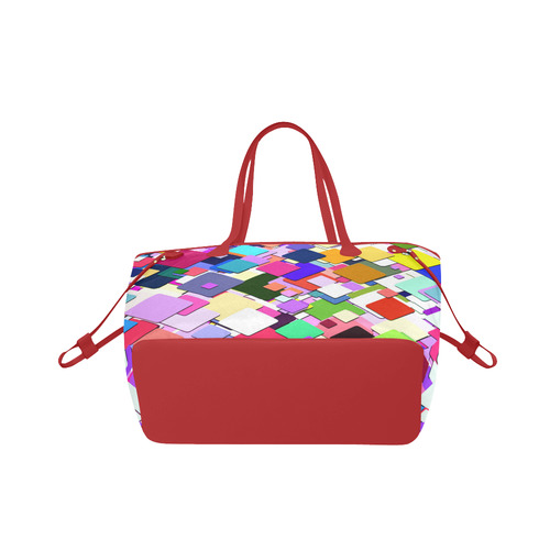 Colorful Squares Geometric Pattern Clover Canvas Tote Bag (Model 1661)