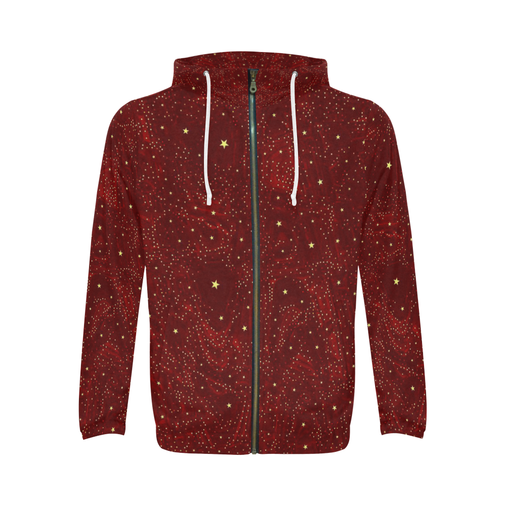Awesome allover Stars 01A by FeelGood All Over Print Full Zip Hoodie for Men (Model H14)