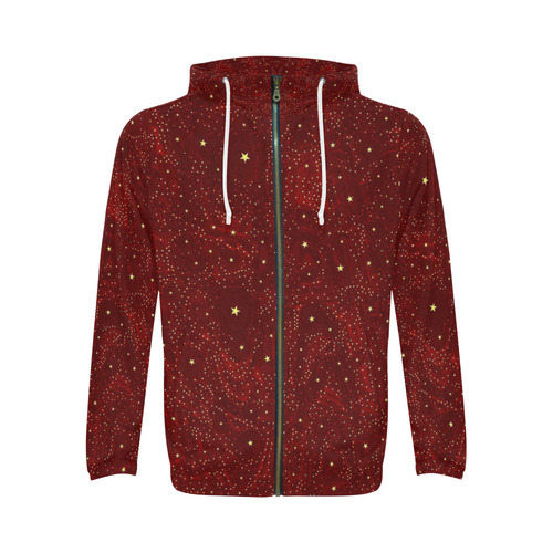 Awesome allover Stars 01A by FeelGood All Over Print Full Zip Hoodie for Men (Model H14)