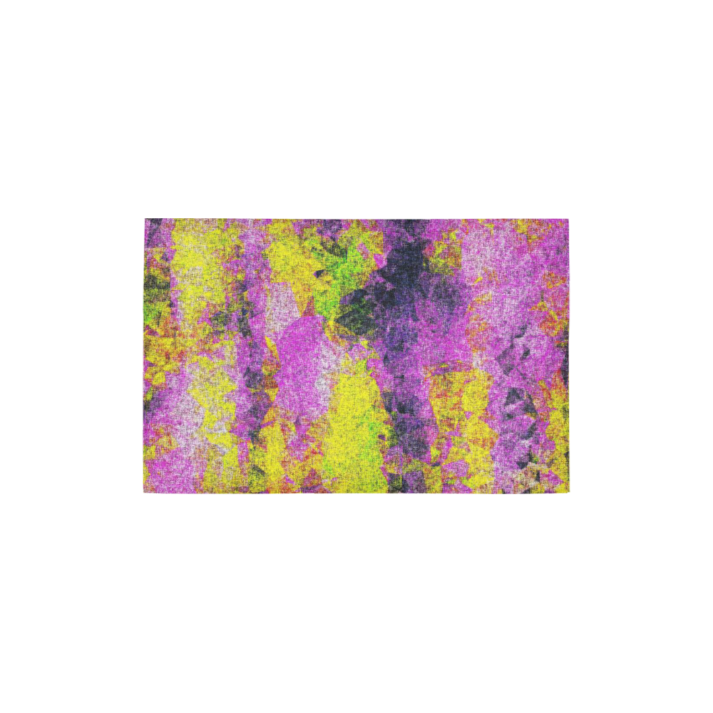 vintage psychedelic painting texture abstract in pink and yellow with noise and grain Area Rug 2'7"x 1'8‘’