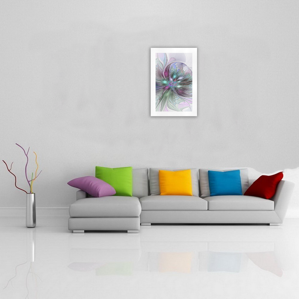 Colorful Fantasy Abstract Modern Fractal Flower Art Print 19‘’x28‘’