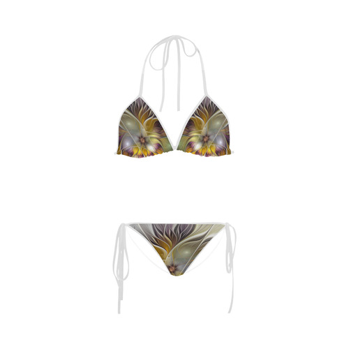 Abstract Colorful Fantasy Flower Modern Fractal Custom Bikini Swimsuit