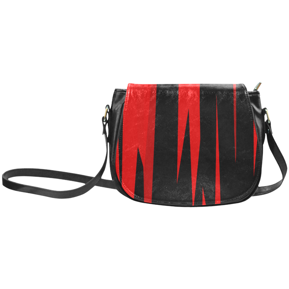 red and black streaks Classic Saddle Bag/Small (Model 1648)