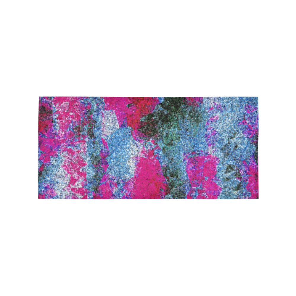 vintage psychedelic painting texture abstract in pink and blue with noise and grain Area Rug 7'x3'3''