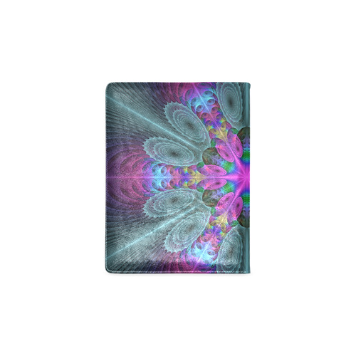 Mandala From Center Colorful Fractal Art With Pink Custom NoteBook B5
