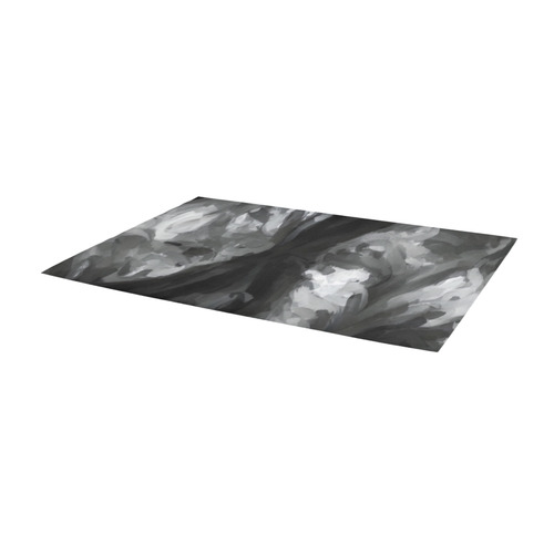 camouflage abstract painting texture background in black and white Area Rug 9'6''x3'3''