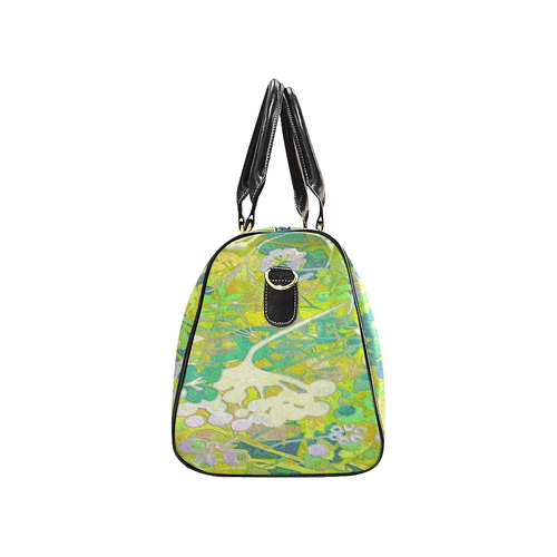 floral 1 in green and blue New Waterproof Travel Bag/Small (Model 1639)