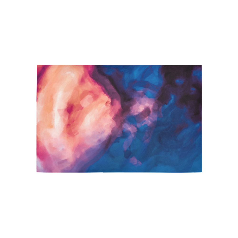 psychedelic milky way splash painting texture abstract background in red purple blue Area Rug 5'x3'3''