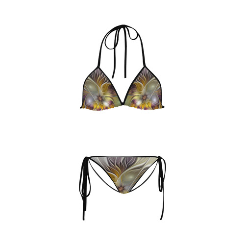 Abstract Colorful Fantasy Flower Modern Fractal Custom Bikini Swimsuit