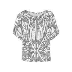 Neon Floral Turtle Women's Batwing-Sleeved Blouse T shirt main image 1