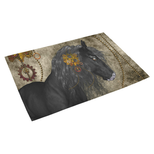 Beautiful wild horse with steampunk elements Azalea Doormat 30" x 18" (Sponge Material)
