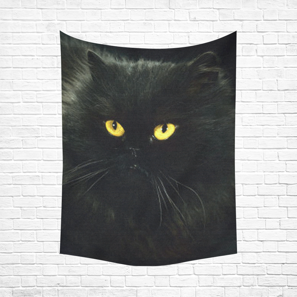 Black Cat Cotton Linen Wall Tapestry 60"x 80"