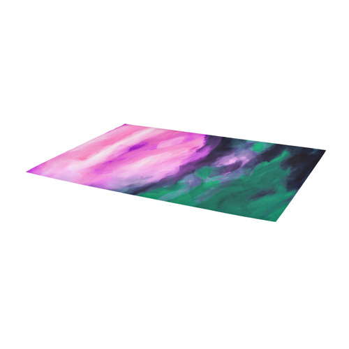 psychedelic splash painting texture abstract background in green and pink Area Rug 9'6''x3'3''