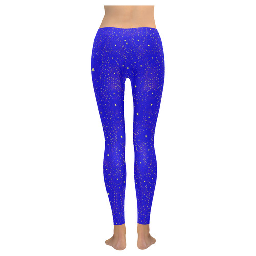 Awesome allover Stars 01F by FeelGood Women's Low Rise Leggings (Invisible Stitch) (Model L05)