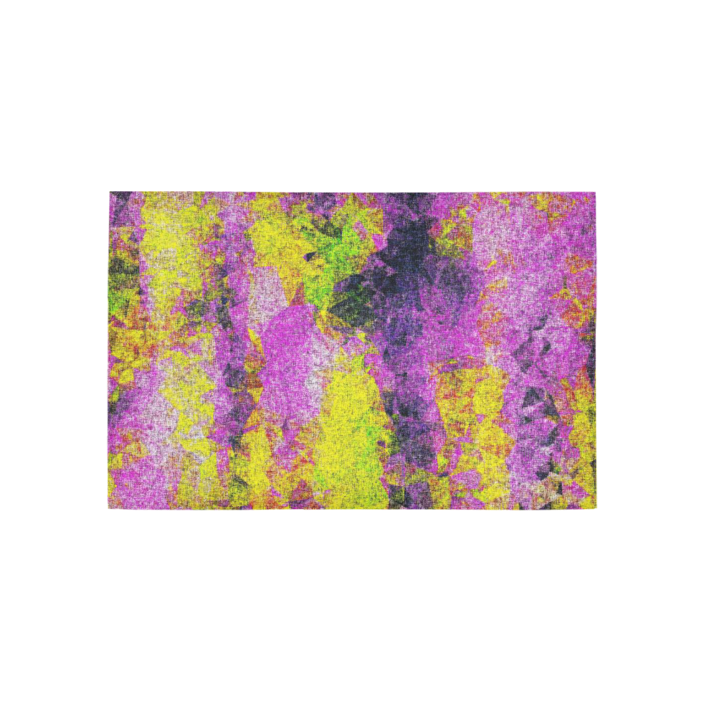 vintage psychedelic painting texture abstract in pink and yellow with noise and grain Area Rug 5'x3'3''
