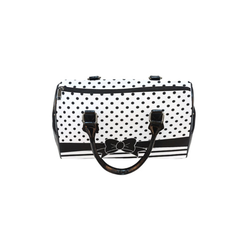 Polka Dots Stripes black white Comic Ribbon black Boston Handbag (Model 1621)