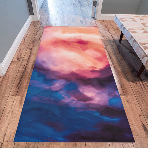 psychedelic milky way splash painting texture abstract background in red purple blue Area Rug 9'6''x3'3''