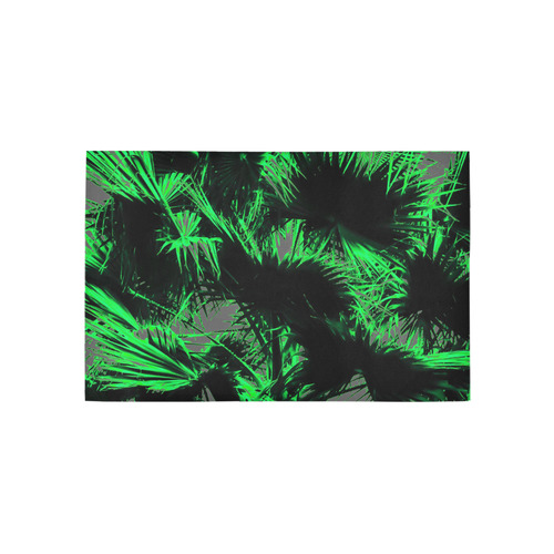 green palm leaves texture abstract background Area Rug 5'x3'3''
