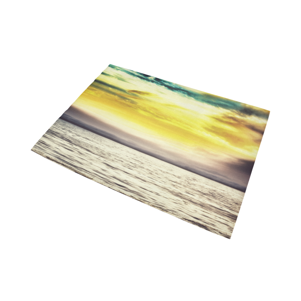 cloudy sunset sky with ocean view Area Rug7'x5'