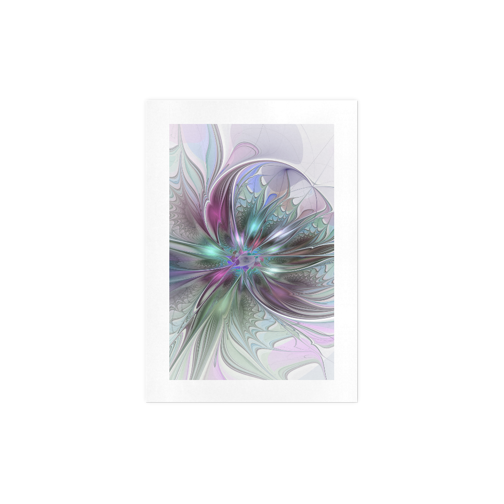 Colorful Fantasy Abstract Modern Fractal Flower Art Print 7‘’x10‘’