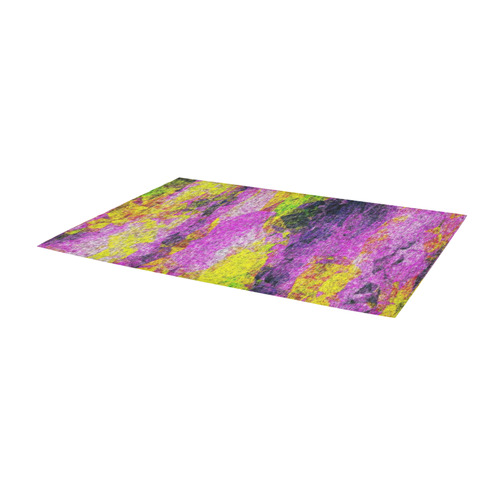 vintage psychedelic painting texture abstract in pink and yellow with noise and grain Area Rug 9'6''x3'3''