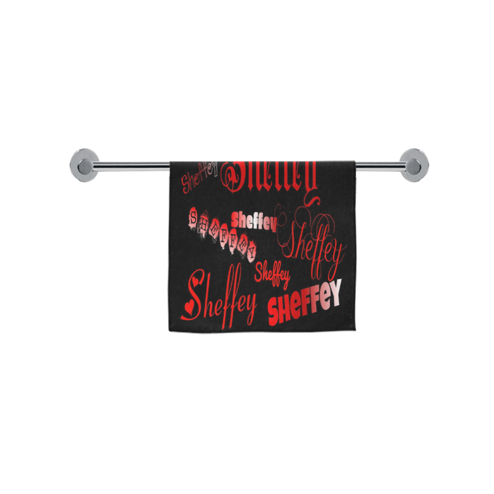 Sheffey Fonts - Red on Black Custom Towel 16"x28"
