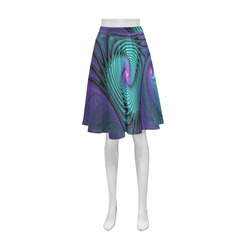 Purple meets Turquoise modern abstract Fractal Art Athena Women's Short Skirt (Model D15)