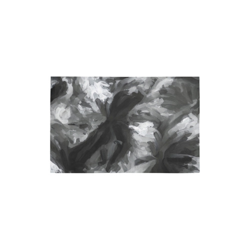 camouflage abstract painting texture background in black and white Area Rug 2'7"x 1'8‘’