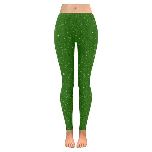 Awesome allover Stars 01D by FeelGood Women's Low Rise Leggings (Invisible Stitch) (Model L05)
