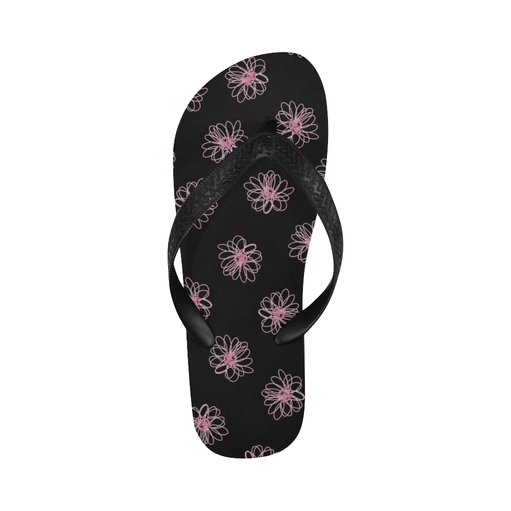 Pink floral pattern Flip Flops for Men/Women (Model 040)