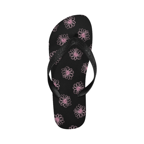 Pink floral pattern Flip Flops for Men/Women (Model 040)