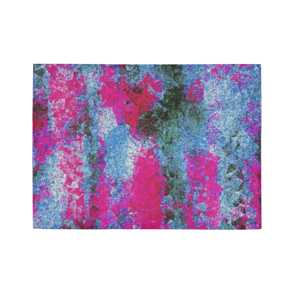 vintage psychedelic painting texture abstract in pink and blue with noise and grain Area Rug7'x5'
