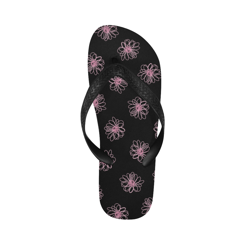 Pink floral pattern Flip Flops for Men/Women (Model 040)