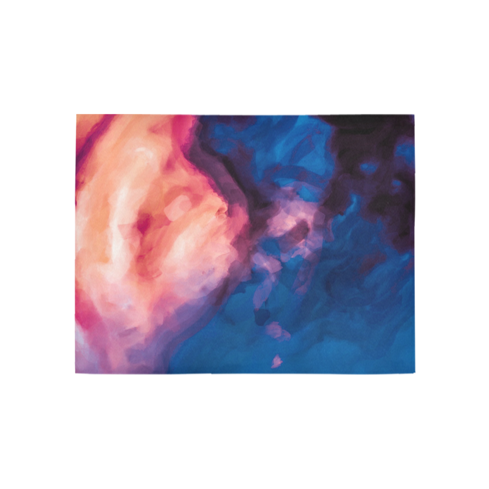 psychedelic milky way splash painting texture abstract background in red purple blue Area Rug 5'3''x4'