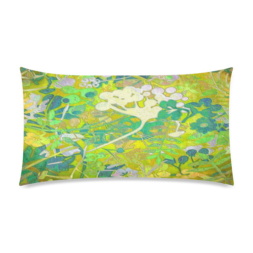 floral 1 double sided Rectangle Pillow Case 20"x36"(Twin Sides)