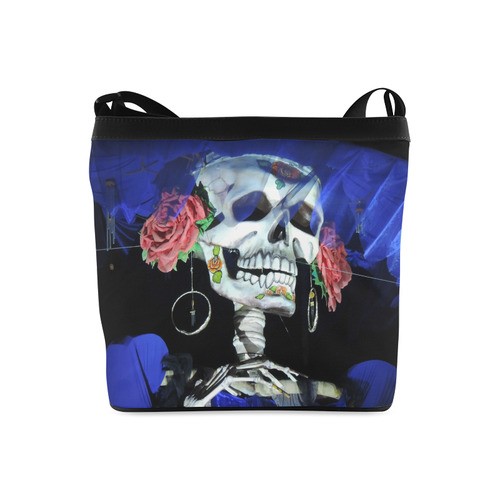 Sugar Skull and Roses Crossbody Bags (Model 1613)