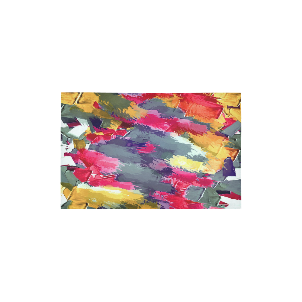 splash painting texture abstract background in red purple yellow Area Rug 2'7"x 1'8‘’