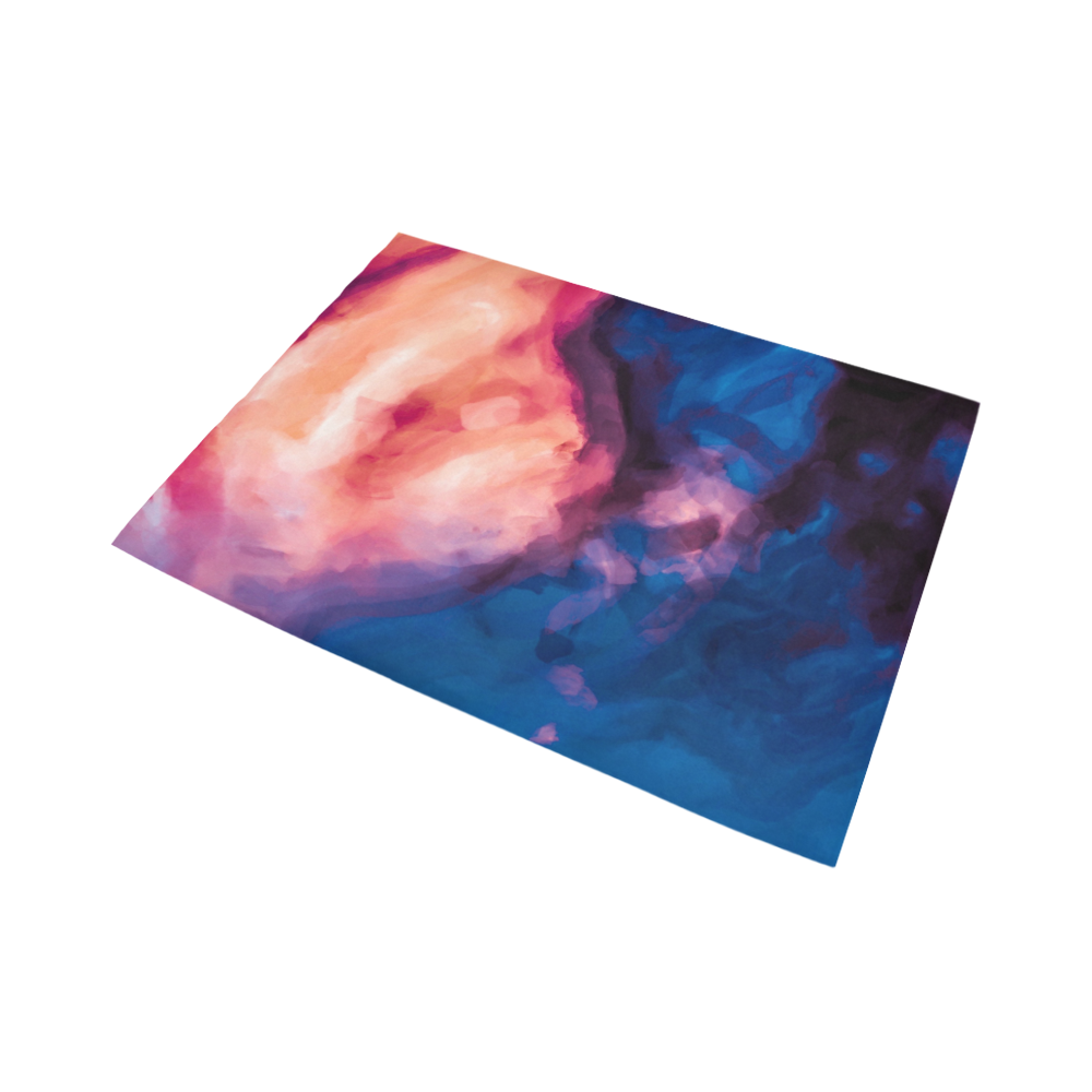 psychedelic milky way splash painting texture abstract background in red purple blue Area Rug7'x5'