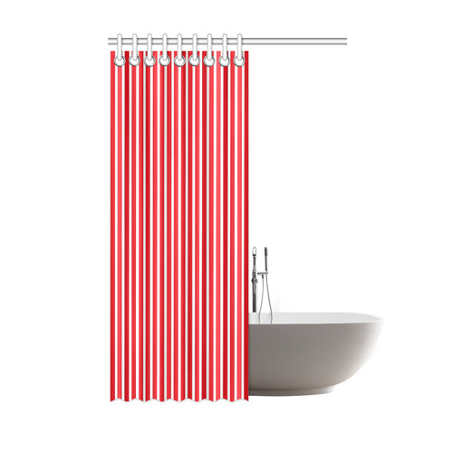 Red White Candy Striped Shower Curtain 48"x72"