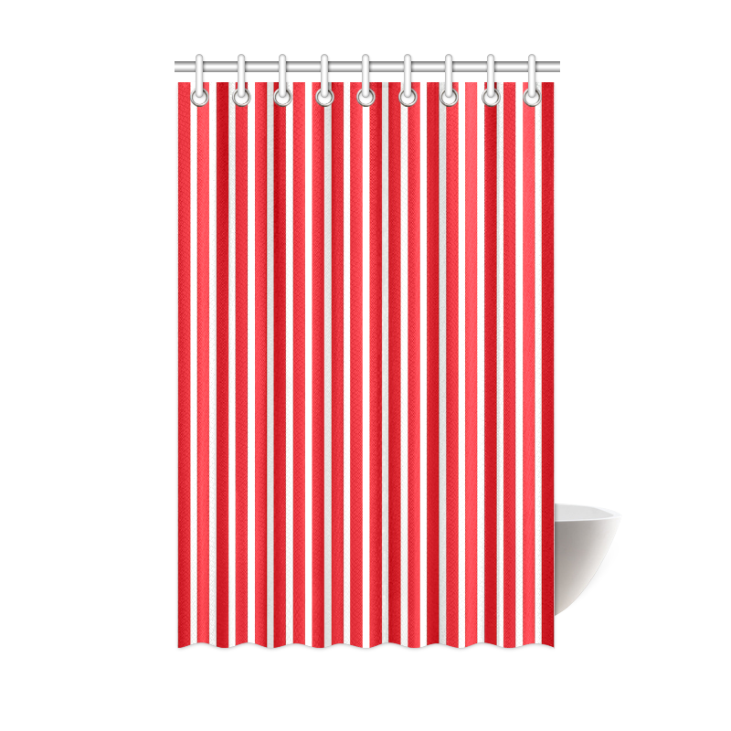 Red White Candy Striped Shower Curtain 48"x72"