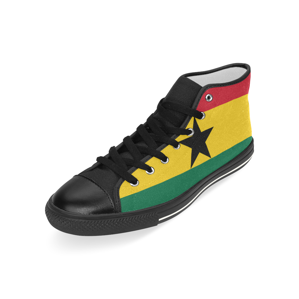 GHANA (FLAG) Men’s Classic High Top Canvas Shoes (Model 017)
